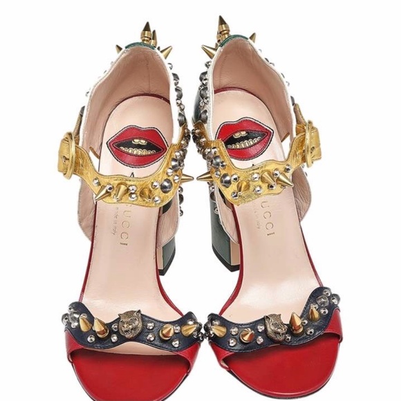 Gucci rock stud multi color sandals - Picture 3 of 4